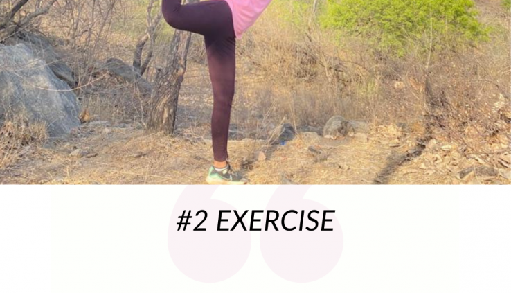 Lady doing yoga in an open field